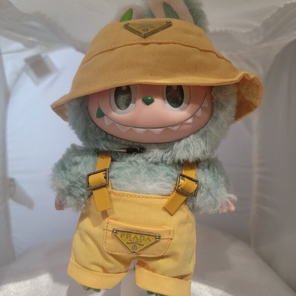 Labubu Overalls Bucket Hat 2 Piece Outfit #60 - Picture 1 of 2